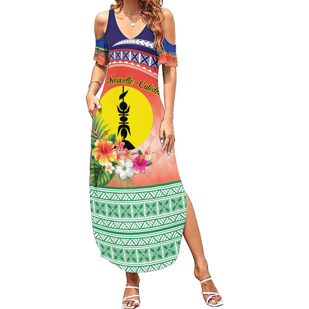 New Caledonia Nautilus Shell Family Matching Summer Maxi Dress and Hawaiian Shirt Polynesian Tropical Flowers