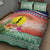 New Caledonia Nautilus Shell Quilt Bed Set Polynesian Tropical Flowers