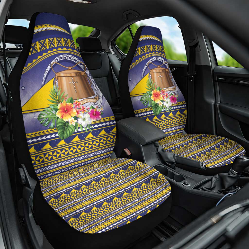 Tokelau Tuluma Car Seat Cover Polynesian Tropical Flowers