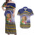 Tokelau Tuluma Couples Matching Off Shoulder Maxi Dress and Hawaiian Shirt Polynesian Tropical Flowers