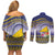 Tokelau Tuluma Couples Matching Off Shoulder Short Dress and Long Sleeve Button Shirt Polynesian Tropical Flowers