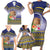 Tokelau Tuluma Family Matching Short Sleeve Bodycon Dress and Hawaiian Shirt Polynesian Tropical Flowers