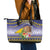 Tokelau Tuluma Leather Tote Bag Polynesian Tropical Flowers