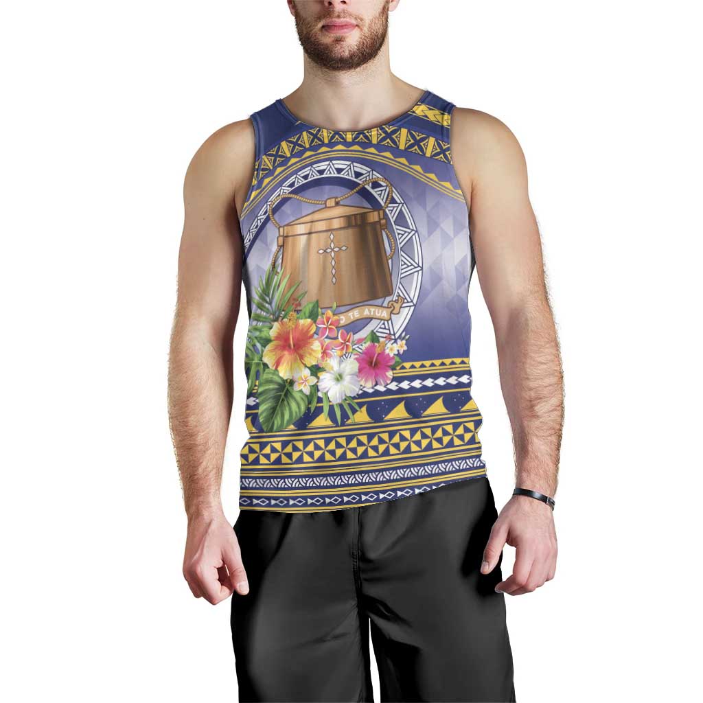 Tokelau Tuluma Men Tank Top Polynesian Tropical Flowers