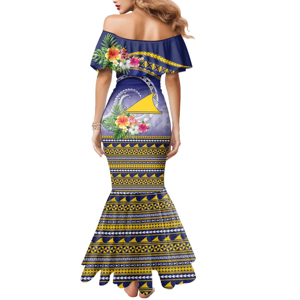 Tokelau Tuluma Mermaid Dress Polynesian Tropical Flowers