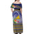 Tokelau Tuluma Off Shoulder Maxi Dress Polynesian Tropical Flowers