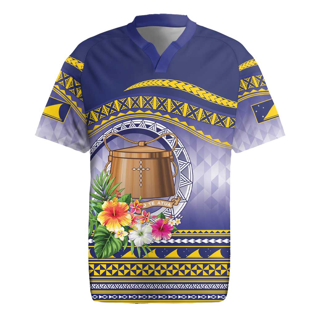 Tokelau Tuluma Rugby Jersey Polynesian Tropical Flowers