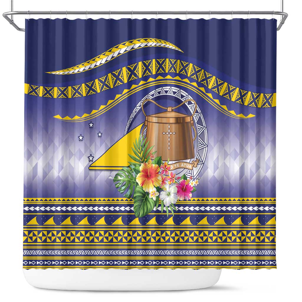 Tokelau Tuluma Shower Curtain Polynesian Tropical Flowers