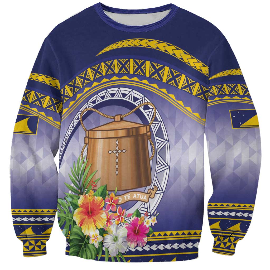 Tokelau Tuluma Sweatshirt Polynesian Tropical Flowers