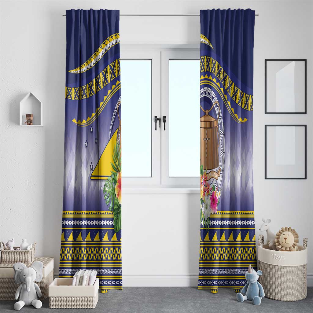 Tokelau Tuluma Window Curtain Polynesian Tropical Flowers
