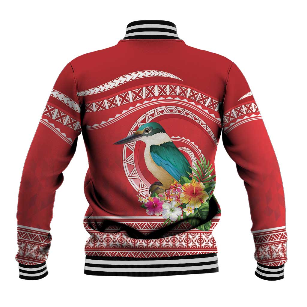 Wallis et Futuna Kingfisher Baseball Jacket Polynesian Tropical Flowers LT9 - Polynesian Pride