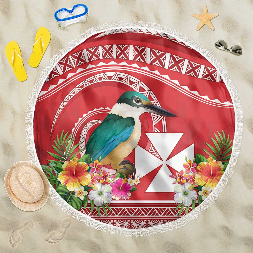 Wallis et Futuna Kingfisher Beach Blanket Polynesian Tropical Flowers LT9 One Size 150cm Red - Polynesian Pride