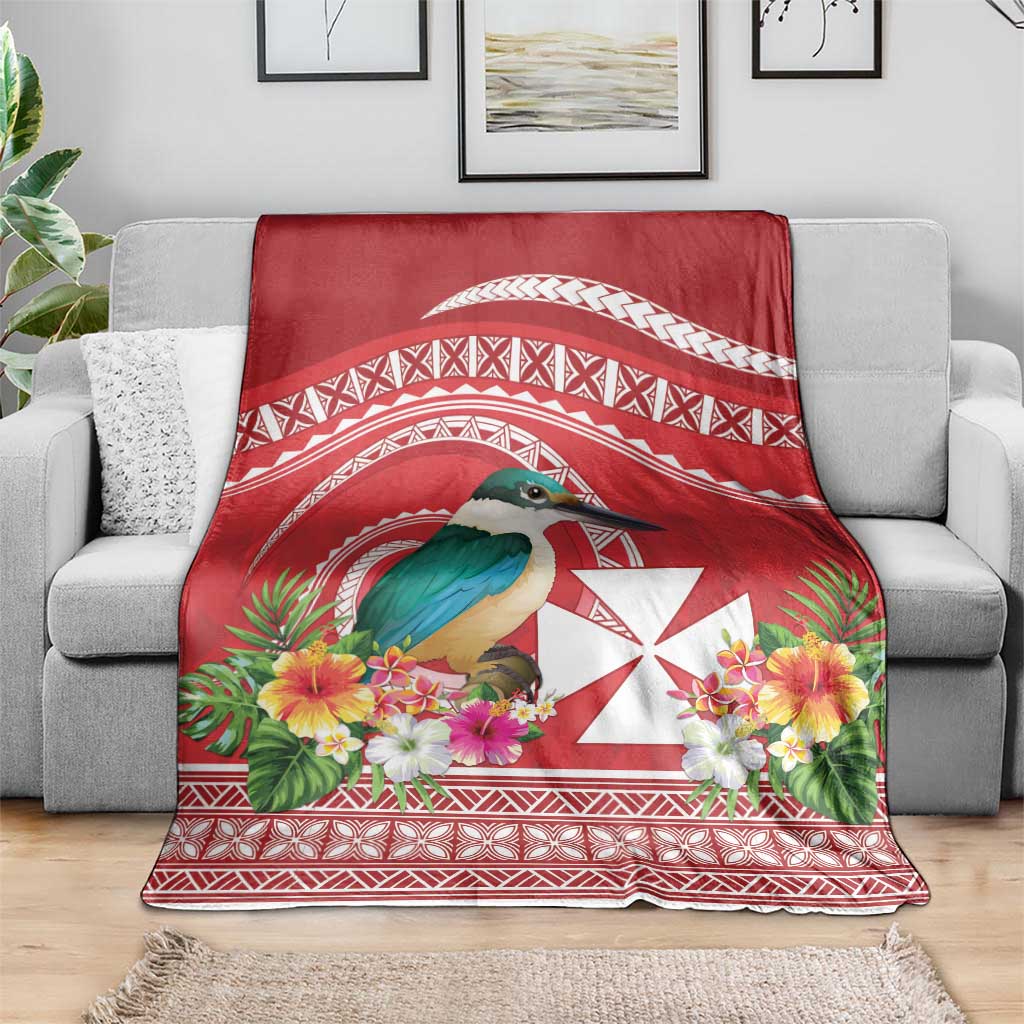 Wallis et Futuna Kingfisher Blanket Polynesian Tropical Flowers LT9 - Polynesian Pride