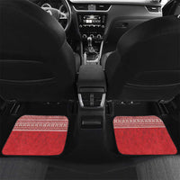 Wallis et Futuna Kingfisher Car Mats Polynesian Tropical Flowers LT9 Set 2pcs - Back Red - Polynesian Pride
