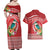 Wallis et Futuna Kingfisher Couples Matching Off Shoulder Maxi Dress and Hawaiian Shirt Polynesian Tropical Flowers