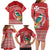 Wallis et Futuna Kingfisher Family Matching Long Sleeve Bodycon Dress and Hawaiian Shirt Polynesian Tropical Flowers