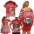 Wallis et Futuna Kingfisher Family Matching Off Shoulder Short Dress and Hawaiian Shirt Polynesian Tropical Flowers