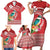 Wallis et Futuna Kingfisher Family Matching Short Sleeve Bodycon Dress and Hawaiian Shirt Polynesian Tropical Flowers