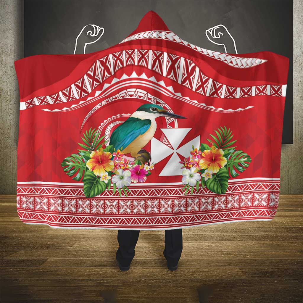 Wallis et Futuna Kingfisher Hooded Blanket Polynesian Tropical Flowers LT9 - Polynesian Pride