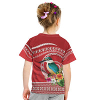 Wallis et Futuna Kingfisher Kid T Shirt Polynesian Tropical Flowers