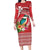 Wallis et Futuna Kingfisher Long Sleeve Bodycon Dress Polynesian Tropical Flowers