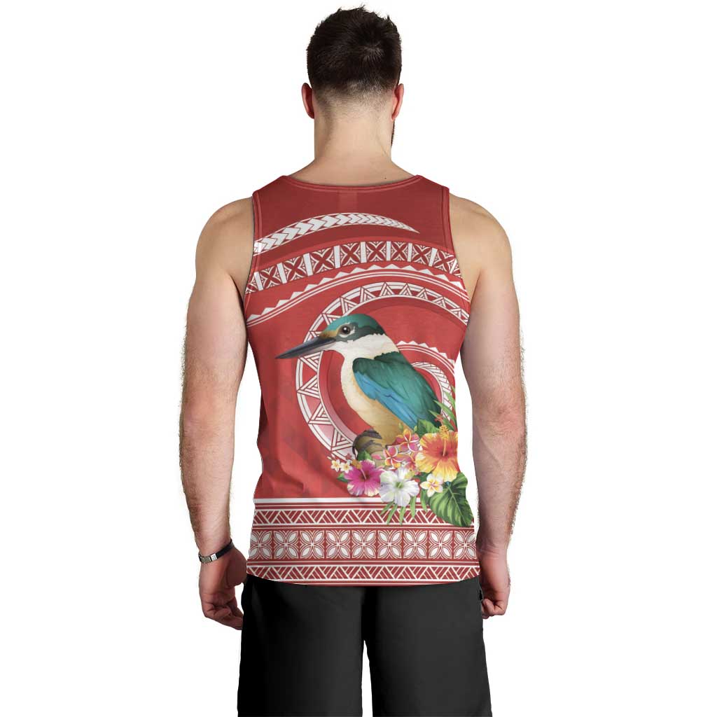 Wallis et Futuna Kingfisher Men Tank Top Polynesian Tropical Flowers LT9 - Polynesian Pride