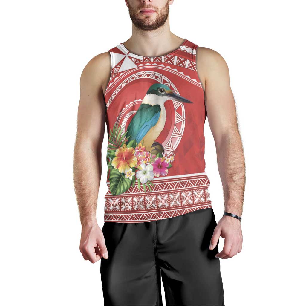 Wallis et Futuna Kingfisher Men Tank Top Polynesian Tropical Flowers LT9 - Polynesian Pride