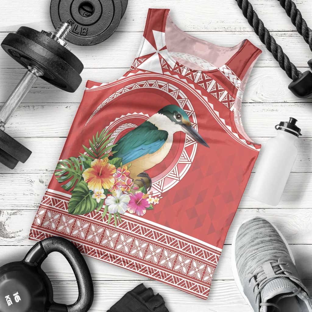 Wallis et Futuna Kingfisher Men Tank Top Polynesian Tropical Flowers LT9 - Polynesian Pride