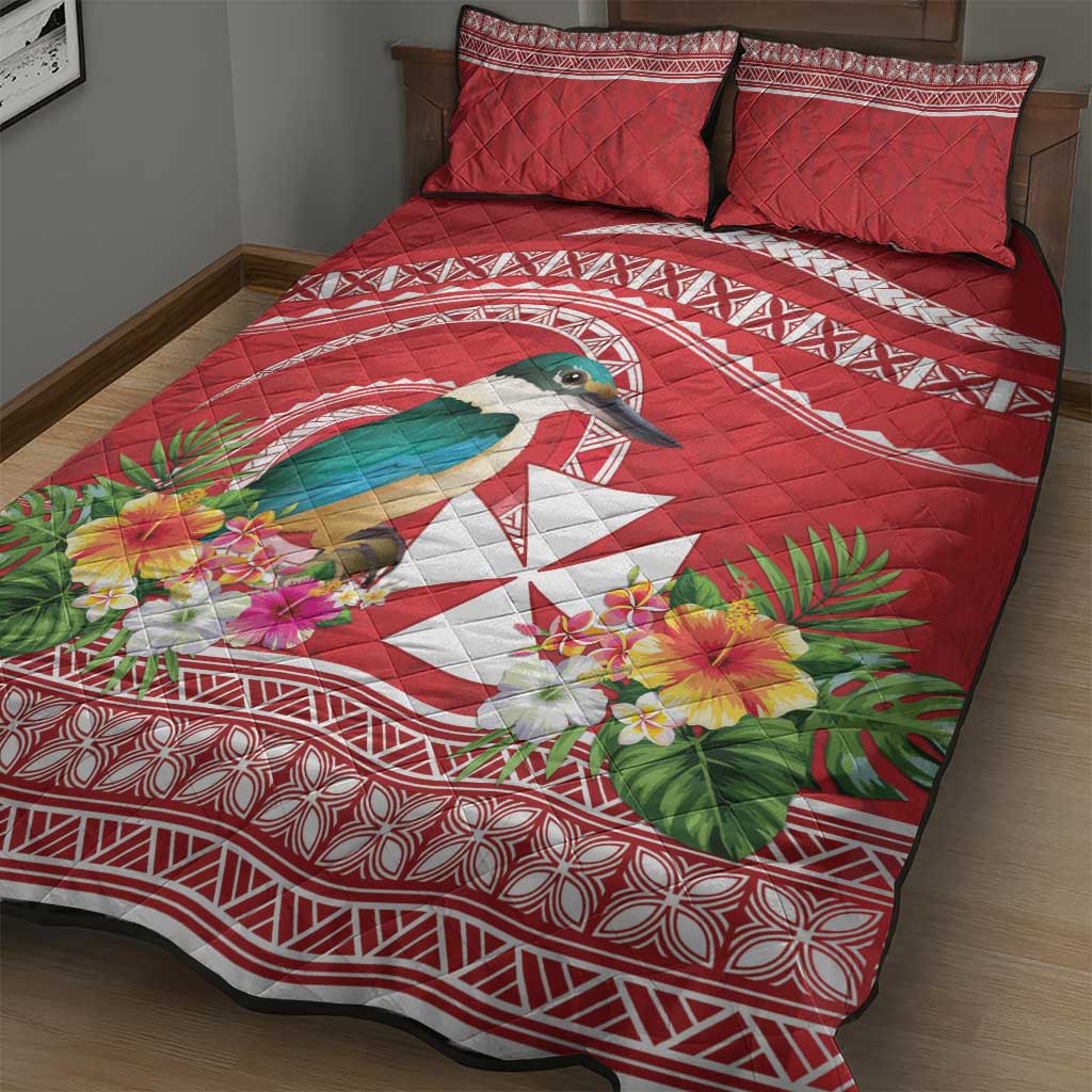 Wallis et Futuna Kingfisher Quilt Bed Set Polynesian Tropical Flowers LT9 - Polynesian Pride