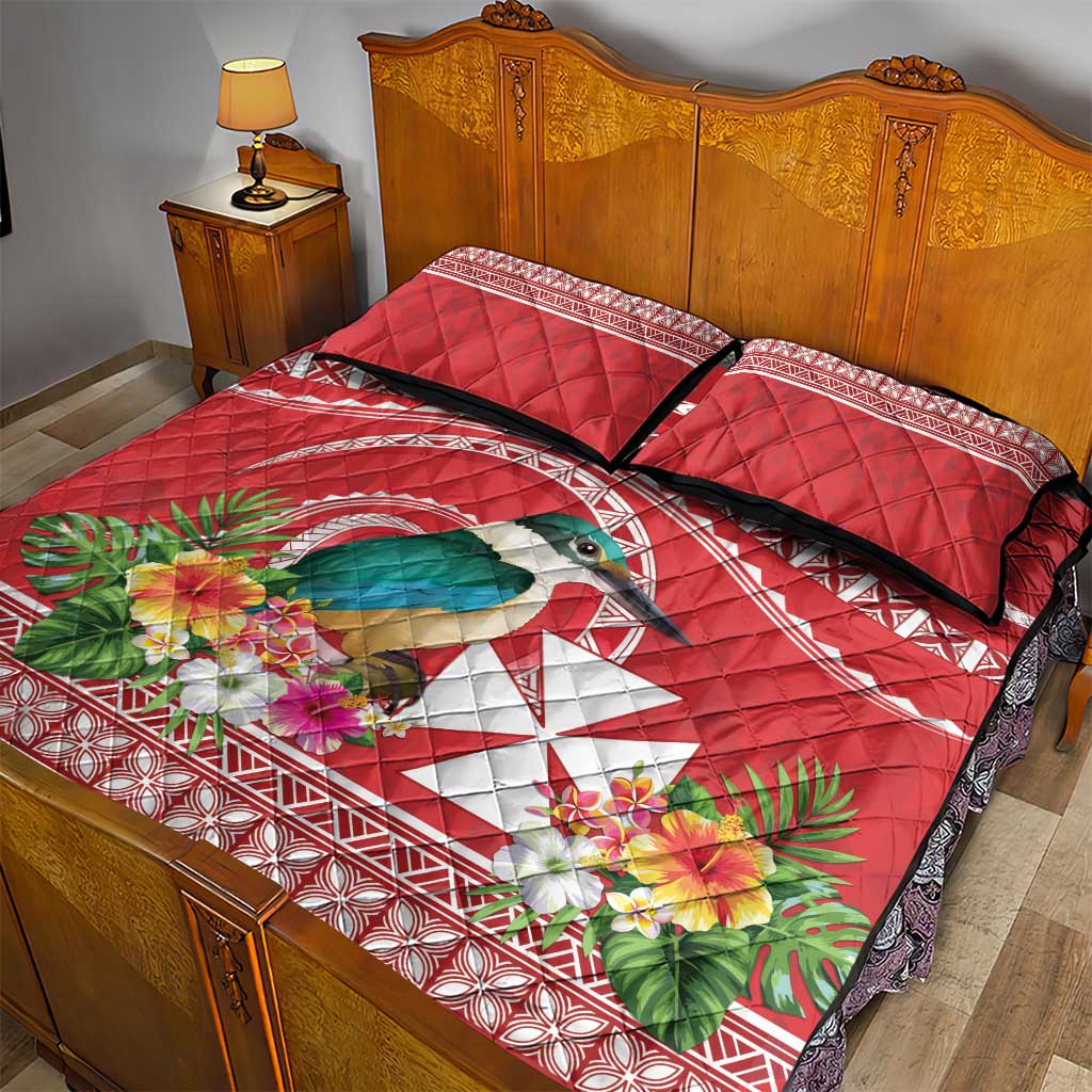 Wallis et Futuna Kingfisher Quilt Bed Set Polynesian Tropical Flowers LT9 - Polynesian Pride