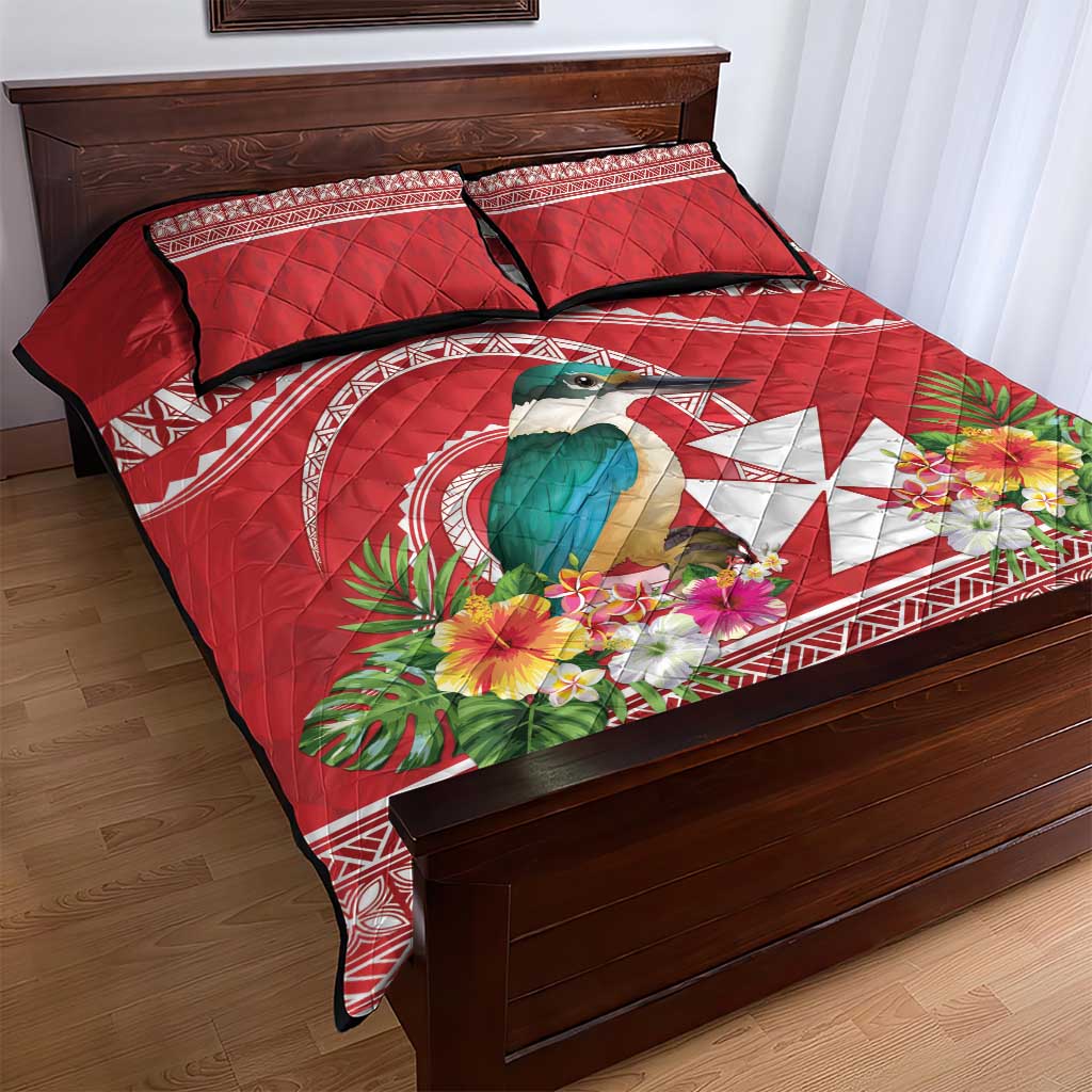Wallis et Futuna Kingfisher Quilt Bed Set Polynesian Tropical Flowers LT9 - Polynesian Pride