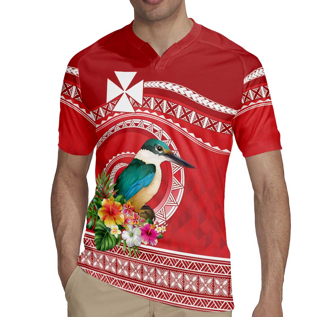 Wallis et Futuna Kingfisher Rugby Jersey Polynesian Tropical Flowers LT9 - Polynesian Pride