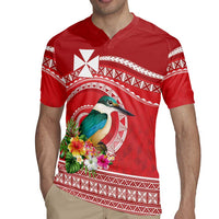 Wallis et Futuna Kingfisher Rugby Jersey Polynesian Tropical Flowers LT9 - Polynesian Pride