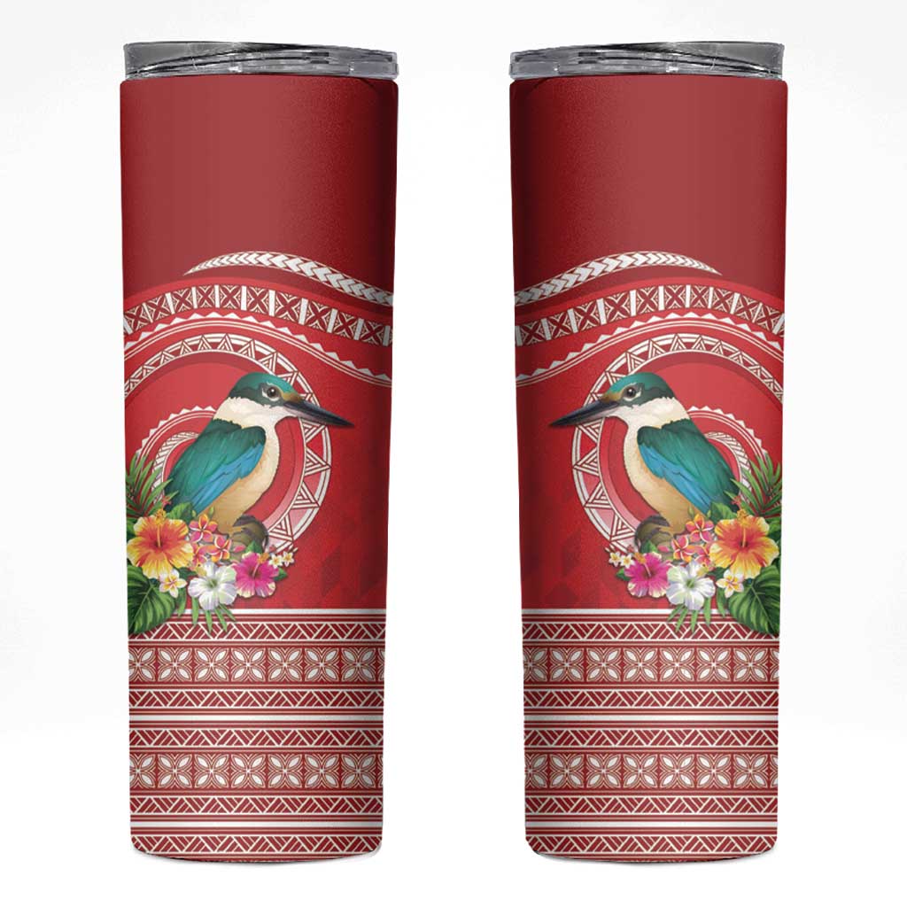 Wallis et Futuna Kingfisher Skinny Tumbler Polynesian Tropical Flowers