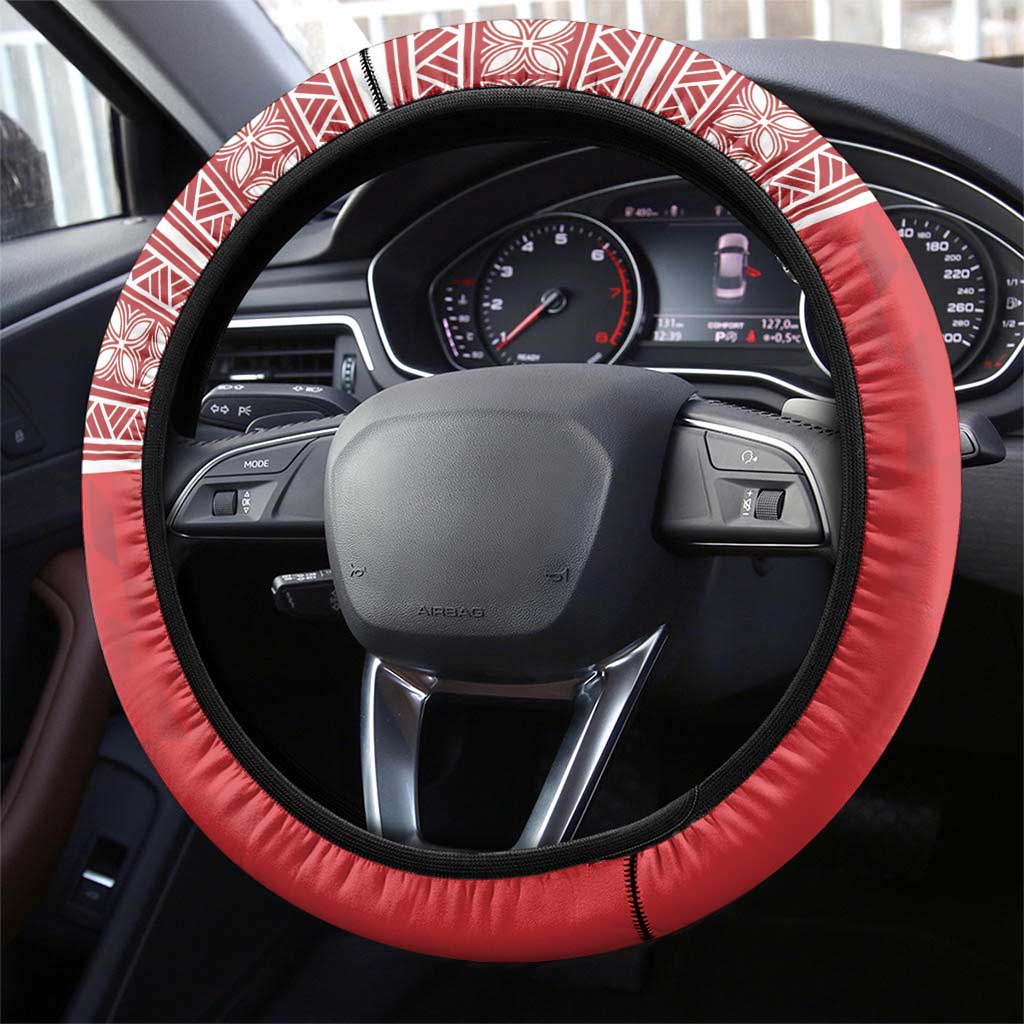 Wallis et Futuna Kingfisher Steering Wheel Cover Polynesian Tropical Flowers LT9 - Polynesian Pride
