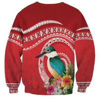 Wallis et Futuna Kingfisher Sweatshirt Polynesian Tropical Flowers LT9 - Polynesian Pride