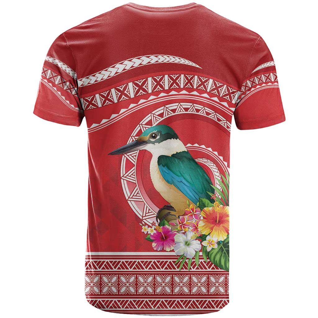 Wallis et Futuna Kingfisher T Shirt Polynesian Tropical Flowers LT9 - Polynesian Pride