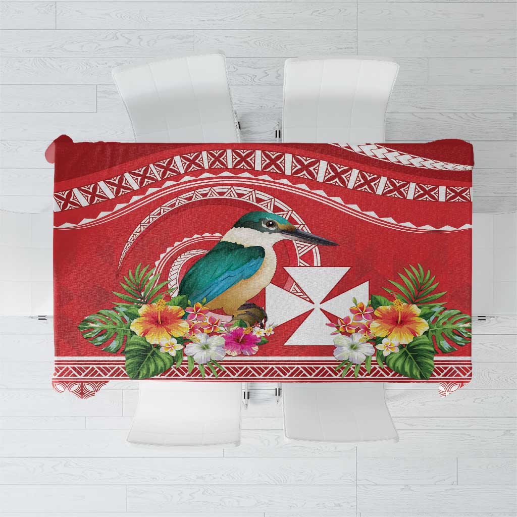 Wallis et Futuna Kingfisher Tablecloth Polynesian Tropical Flowers LT9 Red - Polynesian Pride