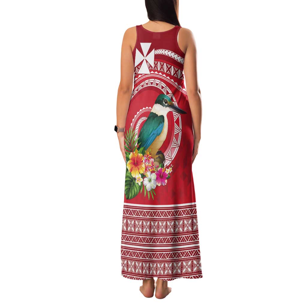 Wallis et Futuna Kingfisher Tank Maxi Dress Polynesian Tropical Flowers LT9 - Polynesian Pride