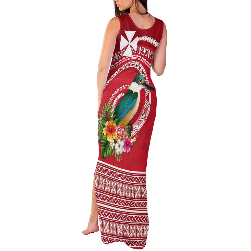 Wallis et Futuna Kingfisher Tank Maxi Dress Polynesian Tropical Flowers LT9 - Polynesian Pride