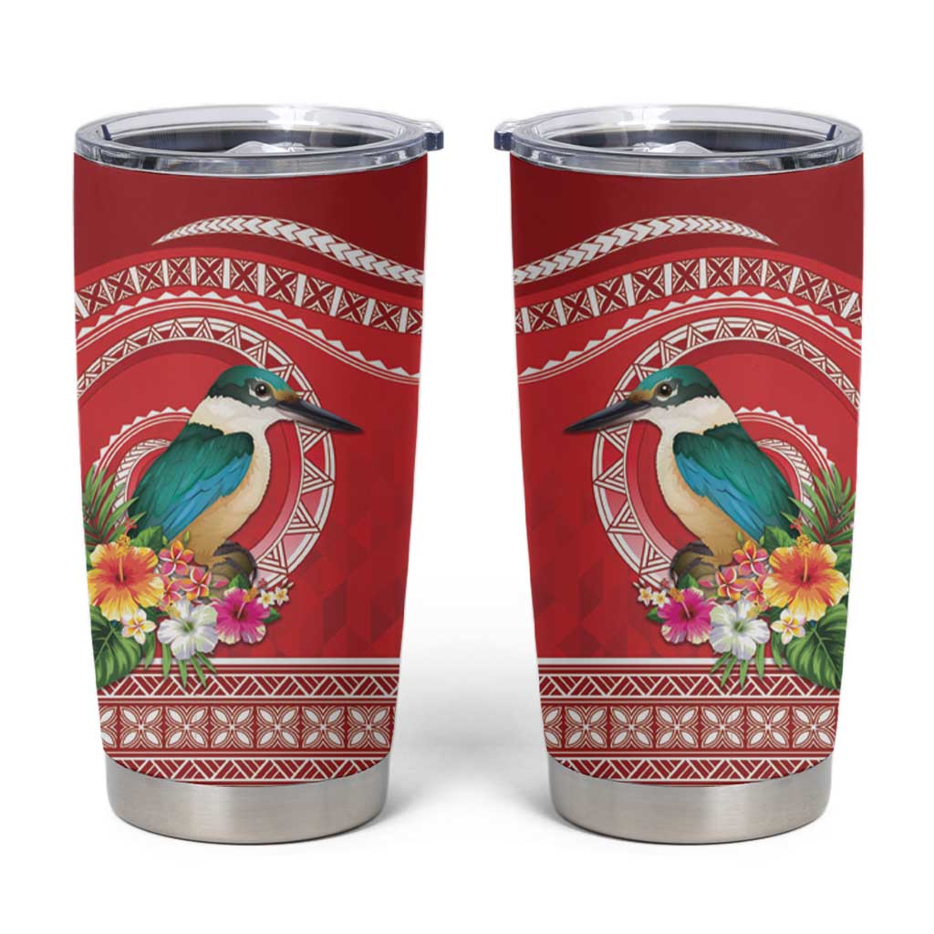 Wallis et Futuna Kingfisher Tumbler Cup Polynesian Tropical Flowers LT9 Red - Polynesian Pride