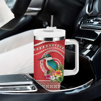 Wallis et Futuna Kingfisher Tumbler With Handle Polynesian Tropical Flowers LT9 - Polynesian Pride