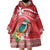 Wallis et Futuna Kingfisher Wearable Blanket Hoodie Polynesian Tropical Flowers