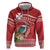 Wallis et Futuna Kingfisher Zip Hoodie Polynesian Tropical Flowers