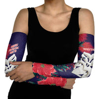 Maori Wheku Meri Kirihimete Personalised Arm Sleeves All Blue Indigenous Maori Motif - Polynesian Pride