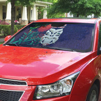 Maori Wheku Meri Kirihimete Personalised Auto Sun Shade All Blue Indigenous Maori Motif - Polynesian Pride