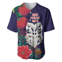 Maori Wheku Meri Kirihimete Personalised Baseball Jersey All Blue Indigenous Maori Motif - Polynesian Pride
