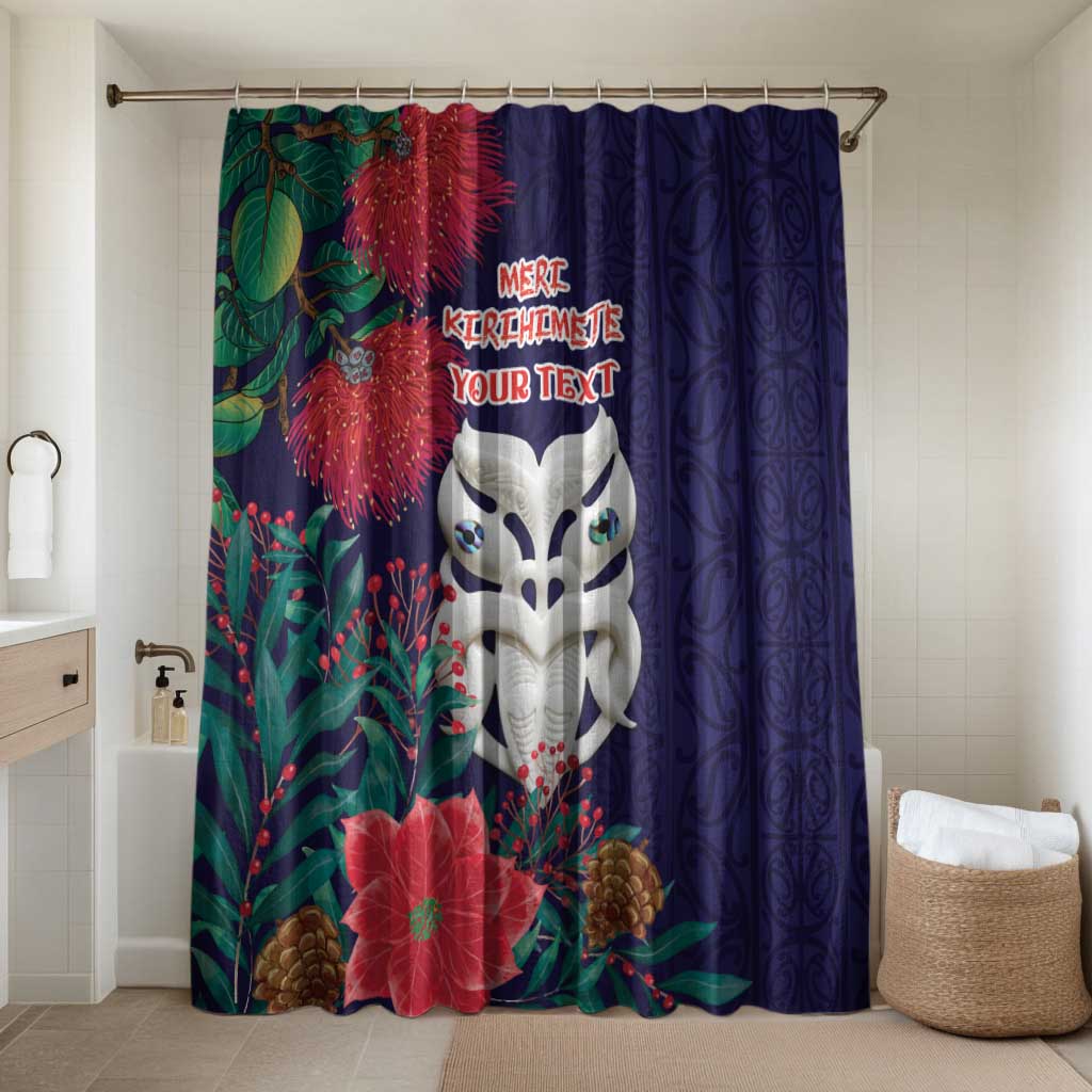 Maori Wheku Meri Kirihimete Personalised Bathroom Set All Blue Indigenous Maori Motif - Polynesian Pride