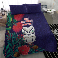 Maori Wheku Meri Kirihimete Personalised Bedding Set All Blue Indigenous Maori Motif - Polynesian Pride