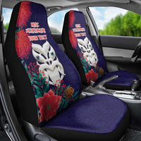 Maori Wheku Meri Kirihimete Personalised Car Seat Cover All Blue Indigenous Maori Motif - Polynesian Pride